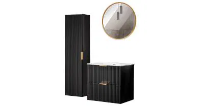 Koupelnová sestava se zapuštěným umyvadlem ADEL BLACK SKY 60cm