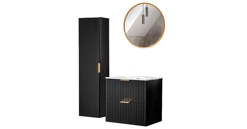 Koupelnová sestava se zapuštěným umyvadlem ADEL BLACK SKY 60cm