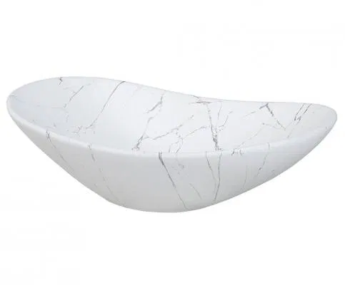 Keramické umyvadlo LENA, bílý mramor, 61 cm