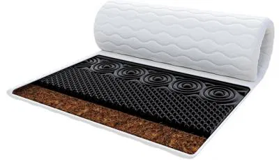 Přistýlka z profilované 7zónové pěny HR H30 +kokos 90x200 cm BLACK 6 cm