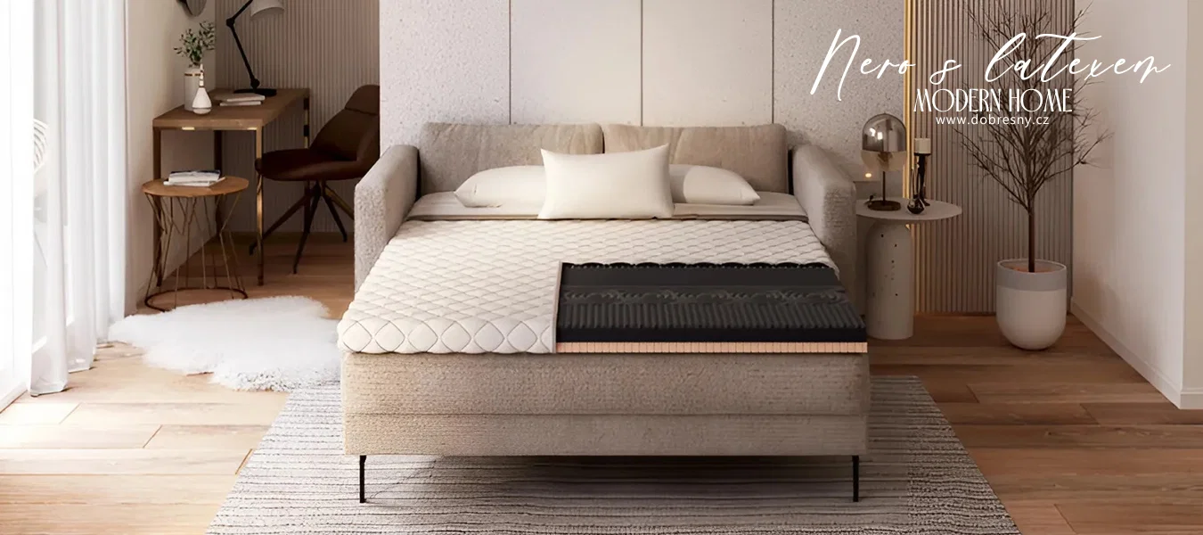 Přistýlka z profilované 7zónové pěny HR H30 NERO S LATEXEM 90x200 cm 7cm