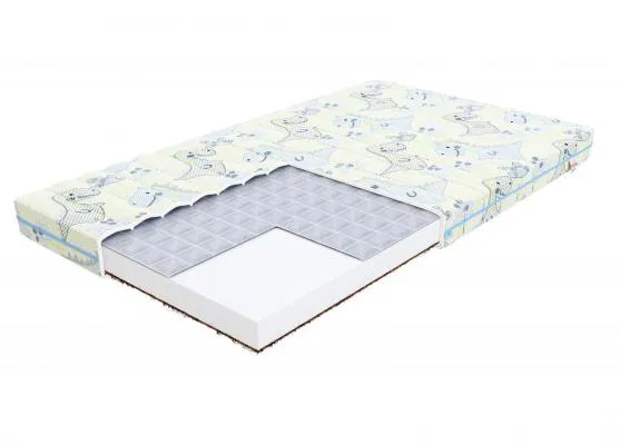 Dětská pěnová matrace MIKI DINO 60x120 cm s pohankou a kokosem 11 cm