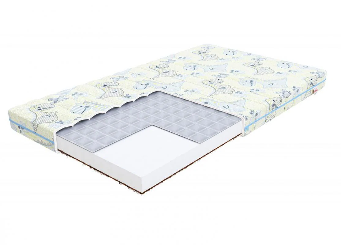 Dětská pěnová matrace MIKI DINO 70x120 cm s pohankou a kokosem 11 cm