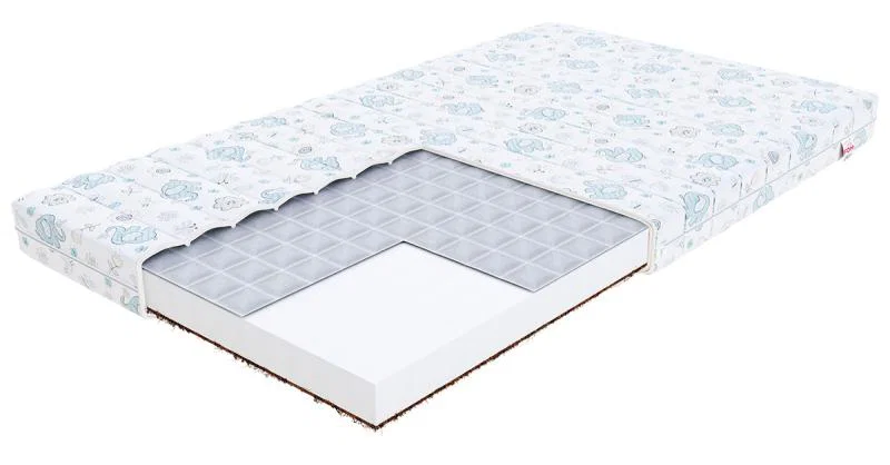 Dětská pěnová matrace MIKI DUMBO 60x120 cm s pohankou a kokosem 11 cm