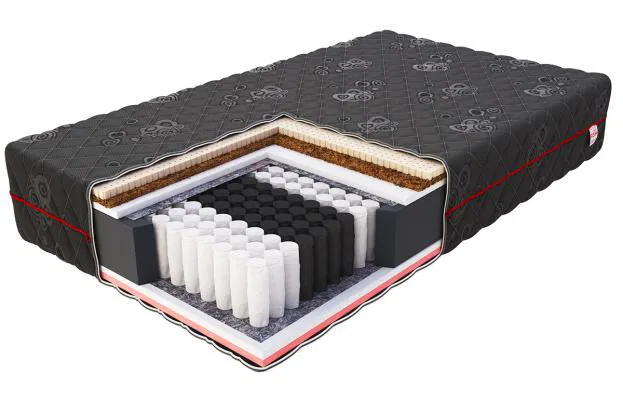 Taštičková matrace BLACK MAX JACQUARD 80x200 cm s kokosem a latexem 26 cm
