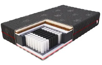 Taštičková matrace BLACK MAX JACQUARD 200x200 cm s kokosem a latexem 26 cm