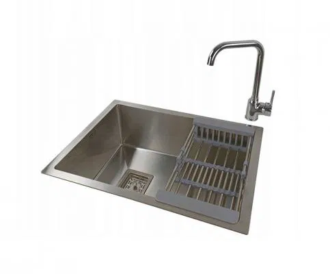 Ocelový dřez OLAF + baterie STEEL OCELOVÁ 60,2 x 45 x 20cm
