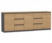 Komoda COSTA 1D3S/2D3S 200cm antracit/dub artisan