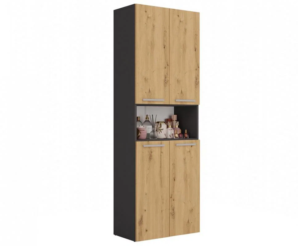 Koupelnová skříňka NEL 2K/DK antracit/dub artisan