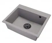 Granitový dřez Exclusive 55 šedý + černý sifon 80 x 48 x 20,5cm