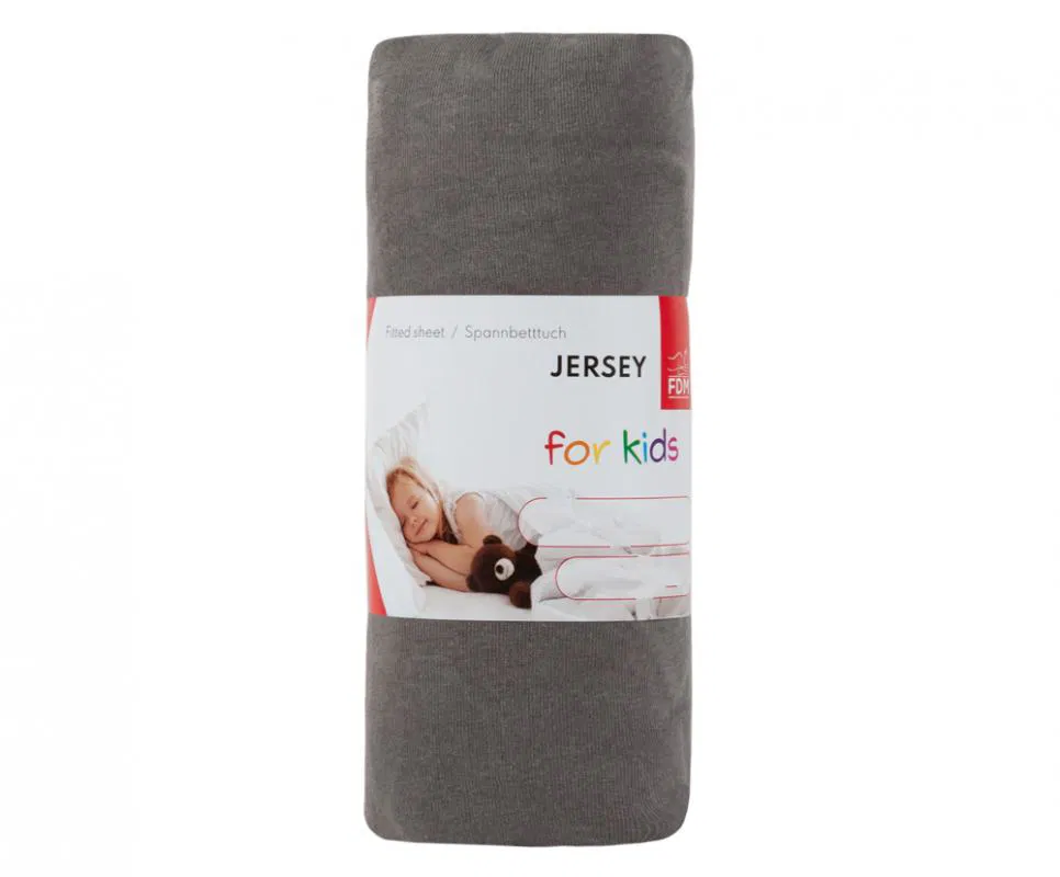 Prostěradlo JERSEY 60x120 cm Tmavě šedá 100% bavlna