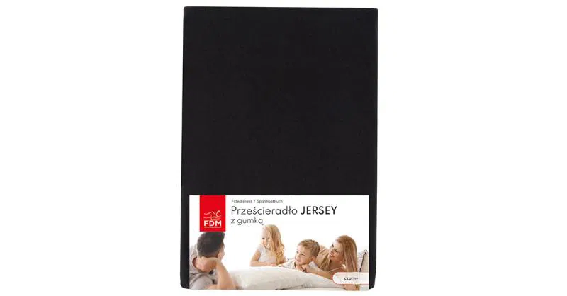Prostěradlo JERSEY s gumou 80x200 cm ČERNÁ