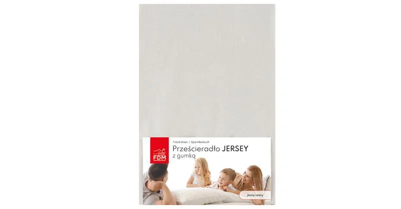 Prostěradlo JERSEY s gumou 120x200 cm SVĚTLE ŠEDÁ 100% bavlna