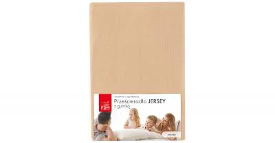 Prostěradlo JERSEY s gumou 200x200 cm BÉŽOVÁ 100% bavlna