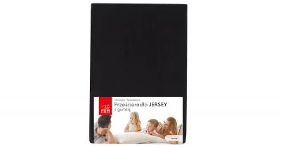 Prostěradlo JERSEY s gumou 200x200 cm ČERNÁ 100% bavlna