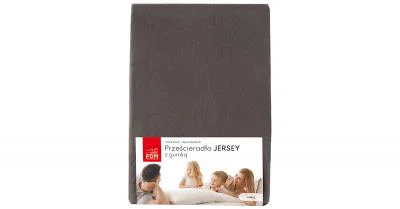 Prostěradlo JERSEY s gumou 200x200 cm TMAVĚ ŠEDÁ 100% bavlna