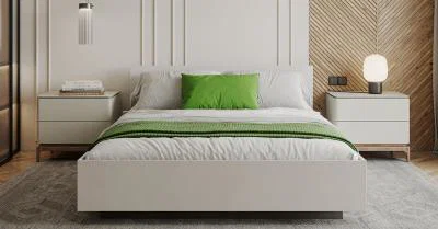 Postel PERU 120x200 cm zdvižný kovový rošt BÍLÁ