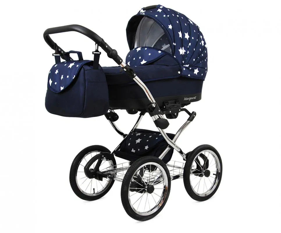 Kočárek 4v1 Margaret Exclusive Navy Blue Star