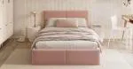 Čalouněná postel FRESIA 120x200 s kovovým zdvižným roštem RŮŽOVÁ TRINITY