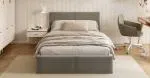 Čalouněná postel FRESIA 120x200 s kovovým zdvižným roštem ŠEDÁ TRINITY