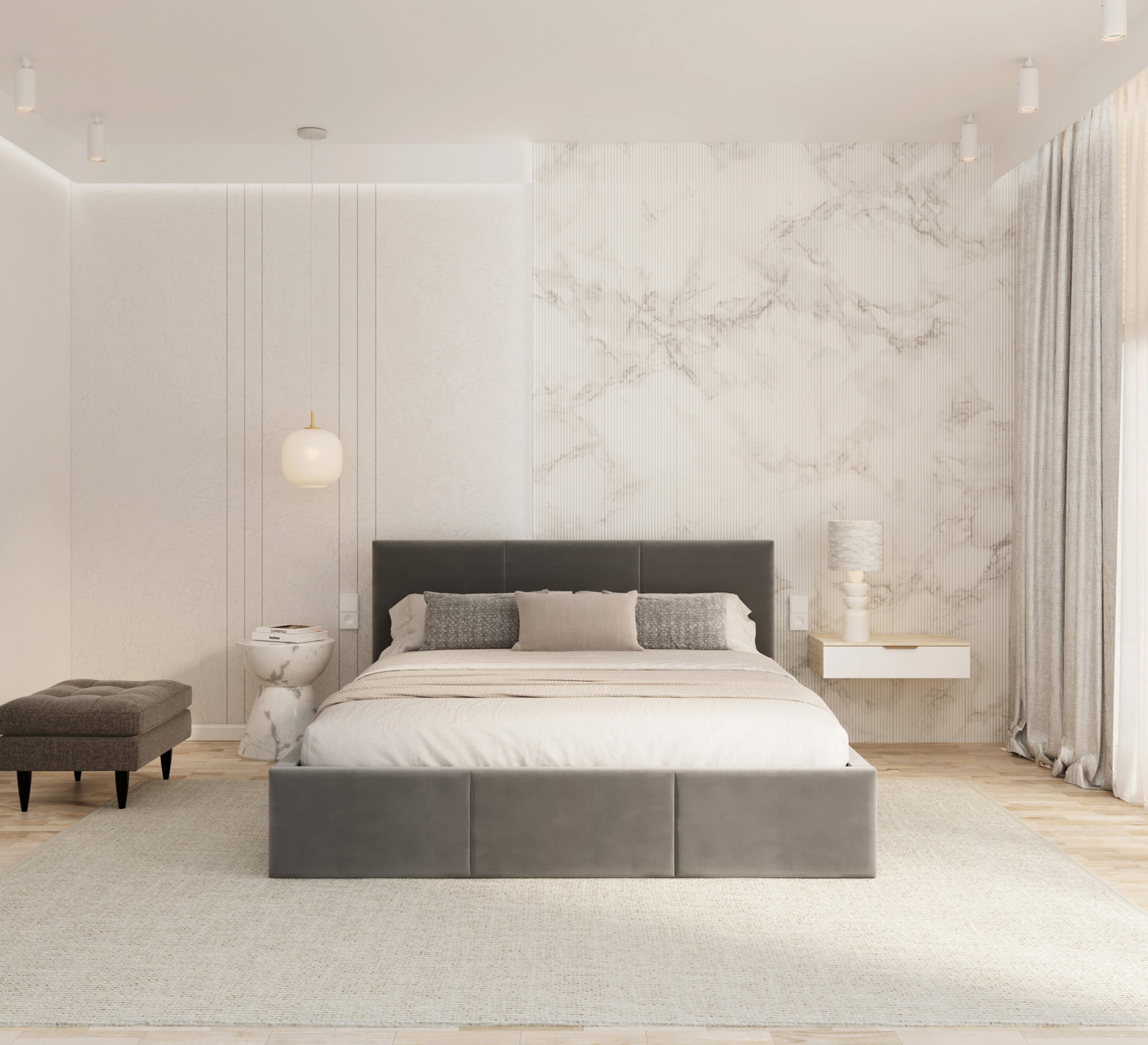 Čalúnená posteľ FRESIA 140x200 s kovovým zdvižným roštom GRAFIT