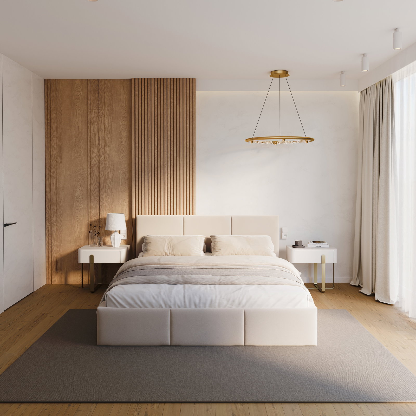 Čalúnená posteľ FRESIA 180x200 s kovovým zdvižným roštom krémová