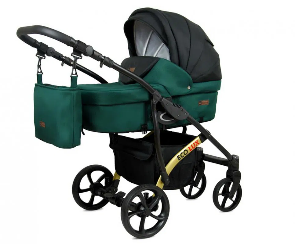Kočárek 3v1 ECO LUX Bottle Green