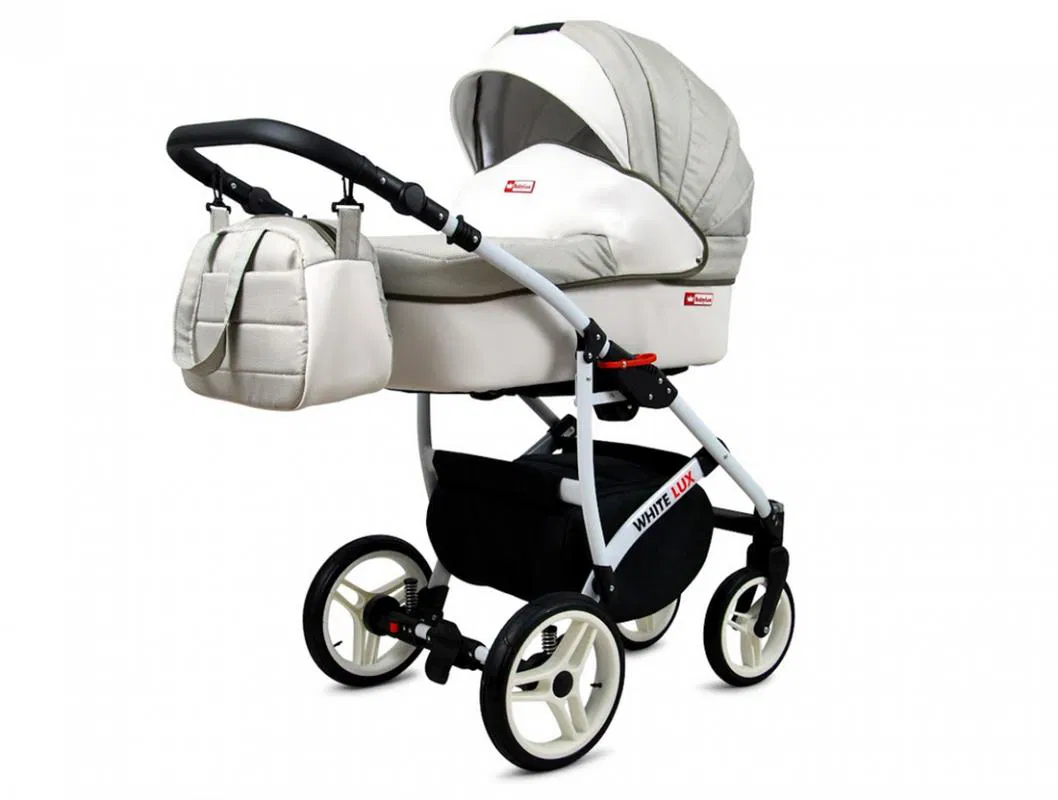 Kočárek 2v1 BabyLux White Lux Latte