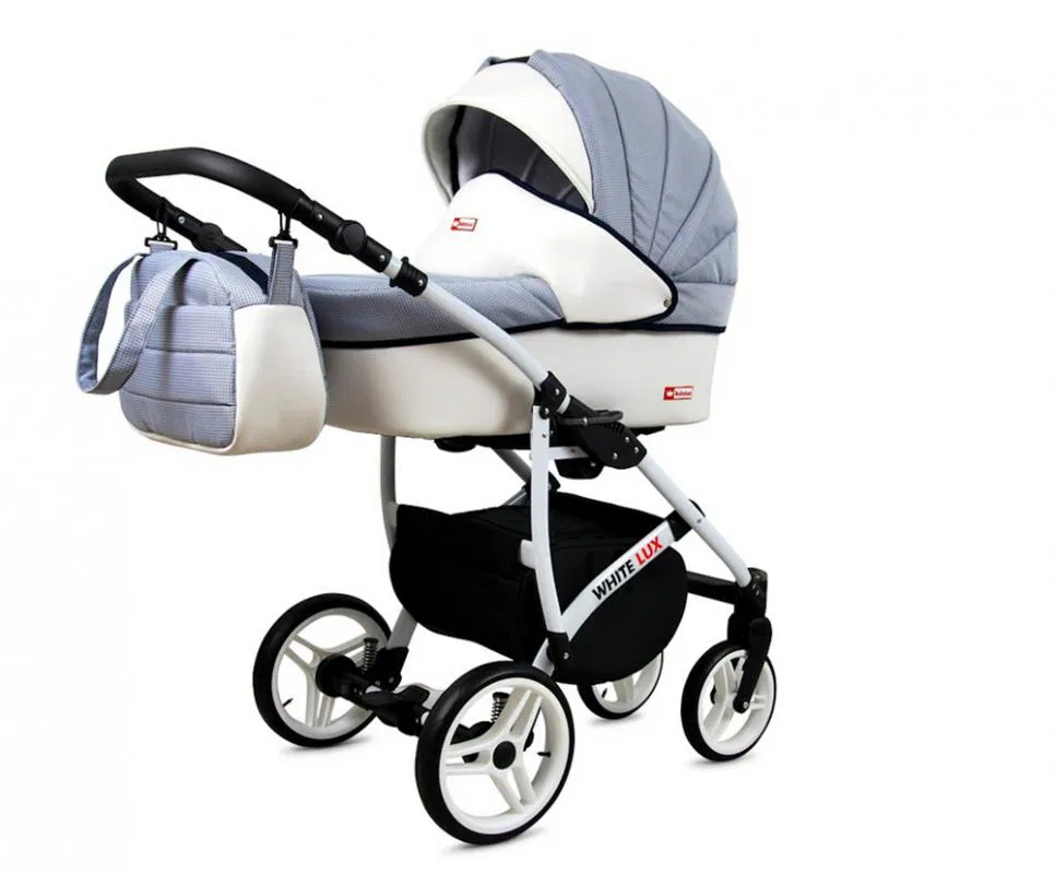 Kočárek 3v1 BabyLux White Lux Sailor Blue