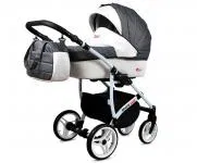 Kočárek 3v1 BabyLux White Lux Grey Cubic