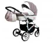 Kočárek 3v1 BabyLux White Lux Coral Art