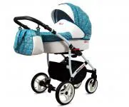 Kočárek 4v1 BabyLux White Lux Malachit