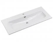 Zápustné keramické umyvadlo FLY WHITE GLOSS 100 cm, bílá-lesklá