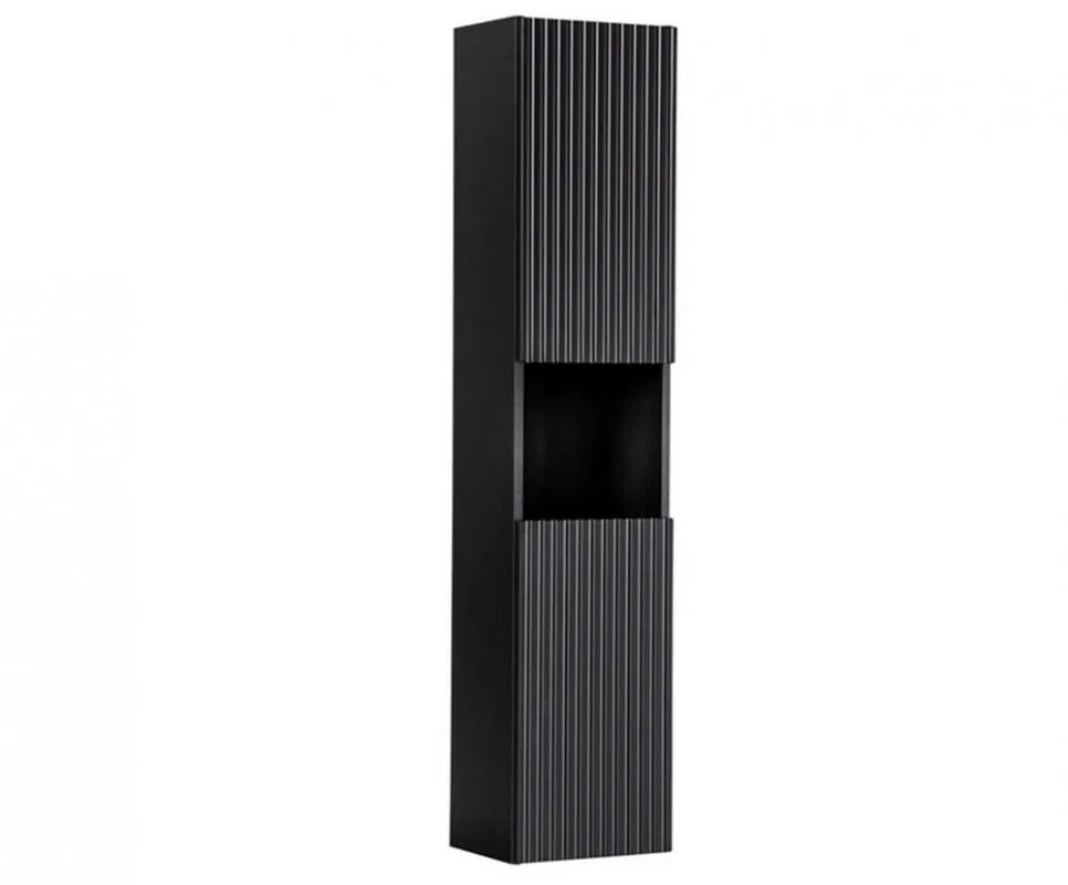 Koupelnová vysoká skříňka NOVA BLACK 140 cm