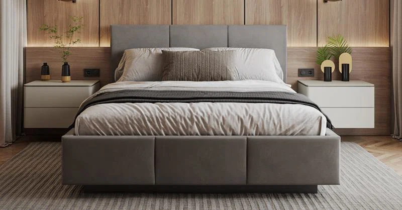 Čalouněná postel AVEIRO 90x200 s kovovým zdvižným roštem GRAFIT