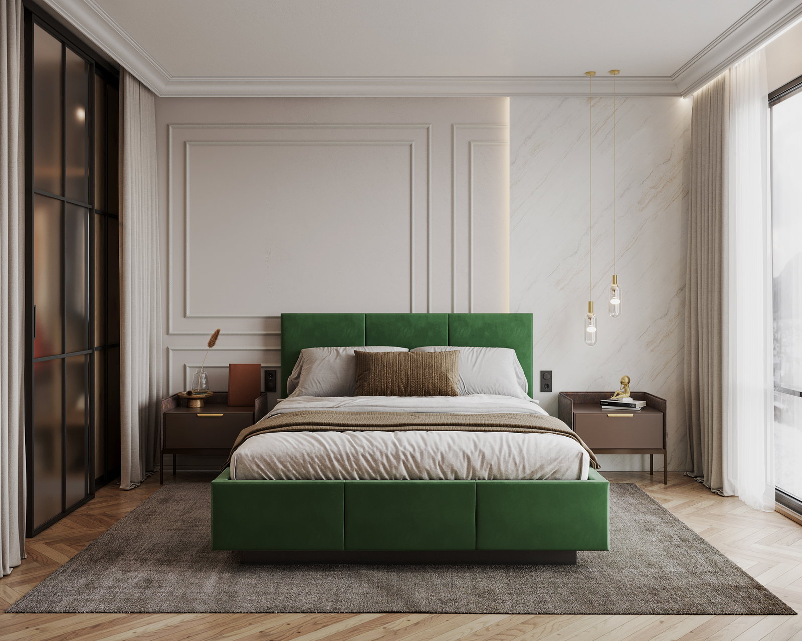 Čalúnená posteľ AVEIRO 90x200 s kovovým zdvižným roštom ZELENÁ