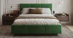 Čalouněná postel AVEIRO 90x200 s kovovým zdvižným roštem ZELENÁ