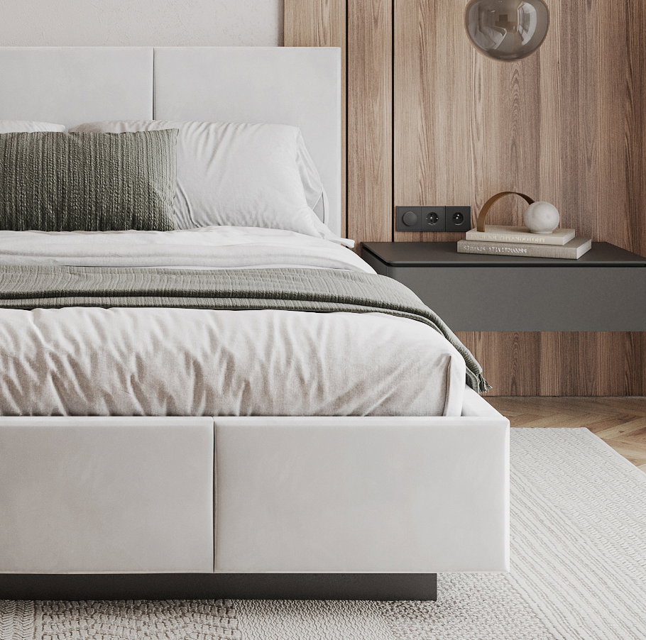 Čalúnená posteľ AVEIRO 120x200 s kovovým zdvižným roštom BIELA
