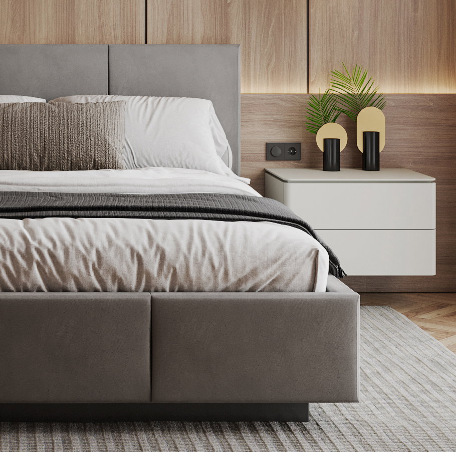 Čalúnená posteľ AVEIRO 160x200 s kovovým zdvižným roštom GRAFIT