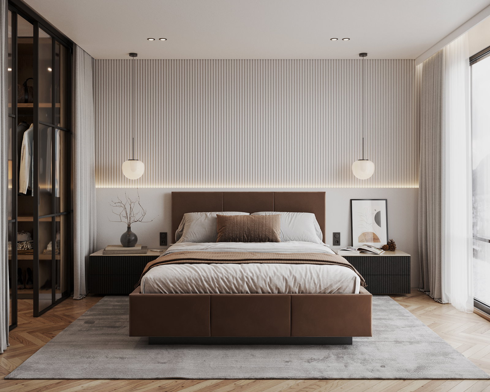 Čalúnená posteľ AVEIRO 160x200 s kovovým zdvižným roštom HNEDÁ