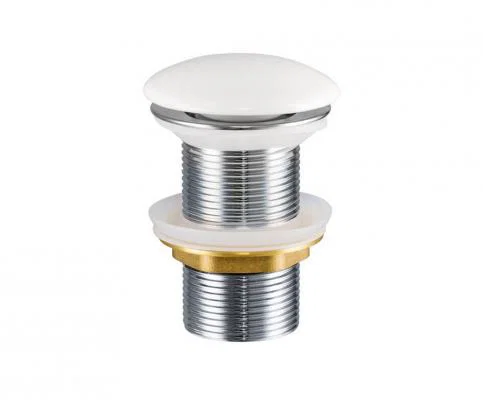 Umyvadlová výpusť click-clack Bílá-lesklá