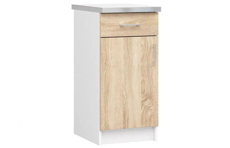Kuchyňská skříňka LIMA šířka 40cm se zásuvkou Dub Sonoma / Bílá