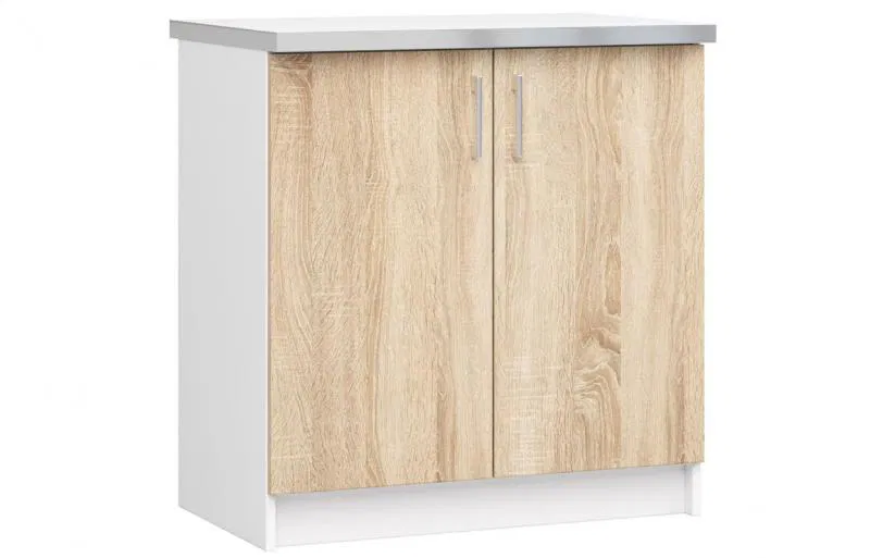 Kuchyňská skříňka LIMA Dub Sonoma šířka 80cm s pracovní deskou v bílé barvě