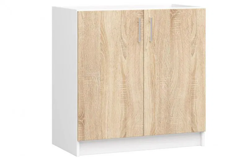 Kuchyňská skříňka LIMA šířka 80cm pod dřez Dub Sonoma / Bílá