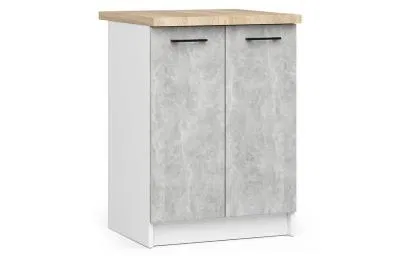 Kuchyňská skříňka OLIVIA – 60 cm | Bílá / Beton / Dub Sonoma