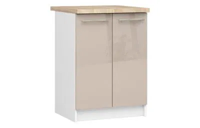 Kuchyňská skříňka OLIVIA lesklá – 60 cm | Bílá / Cappuccino / Dub Sonoma