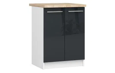 Kuchyňská skříňka OLIVIA lesklá – 60 cm | Bílá / Grafit / Dub Sonoma