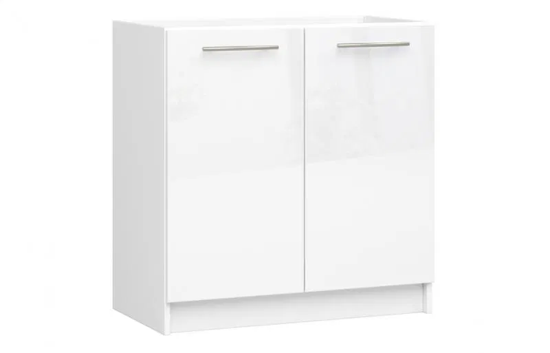Kuchyňská skříňka pod dřez OLIVIA – 80cm | Bílá lesklá