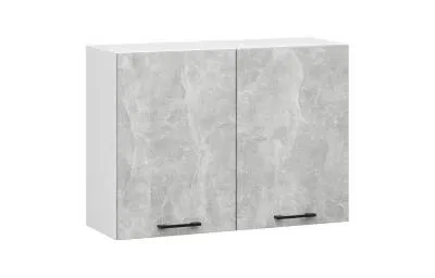 Závěsná kuchyňská skříňka OLIVIA – 80x58cm | Bílá / Beton