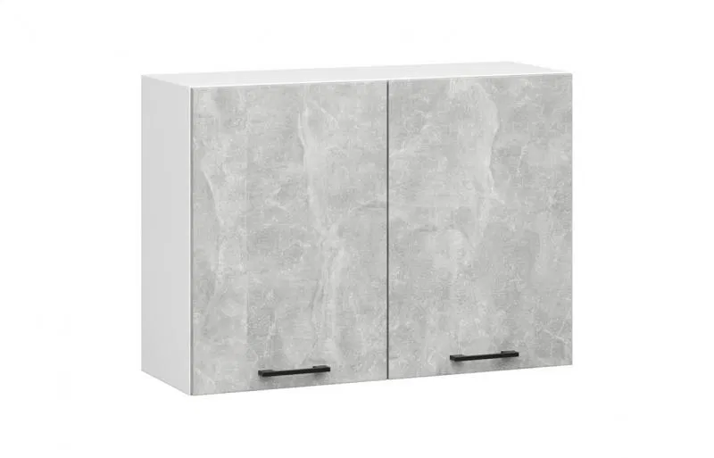 Závěsná kuchyňská skříňka OLIVIA – 80x58cm | Bílá / Beton